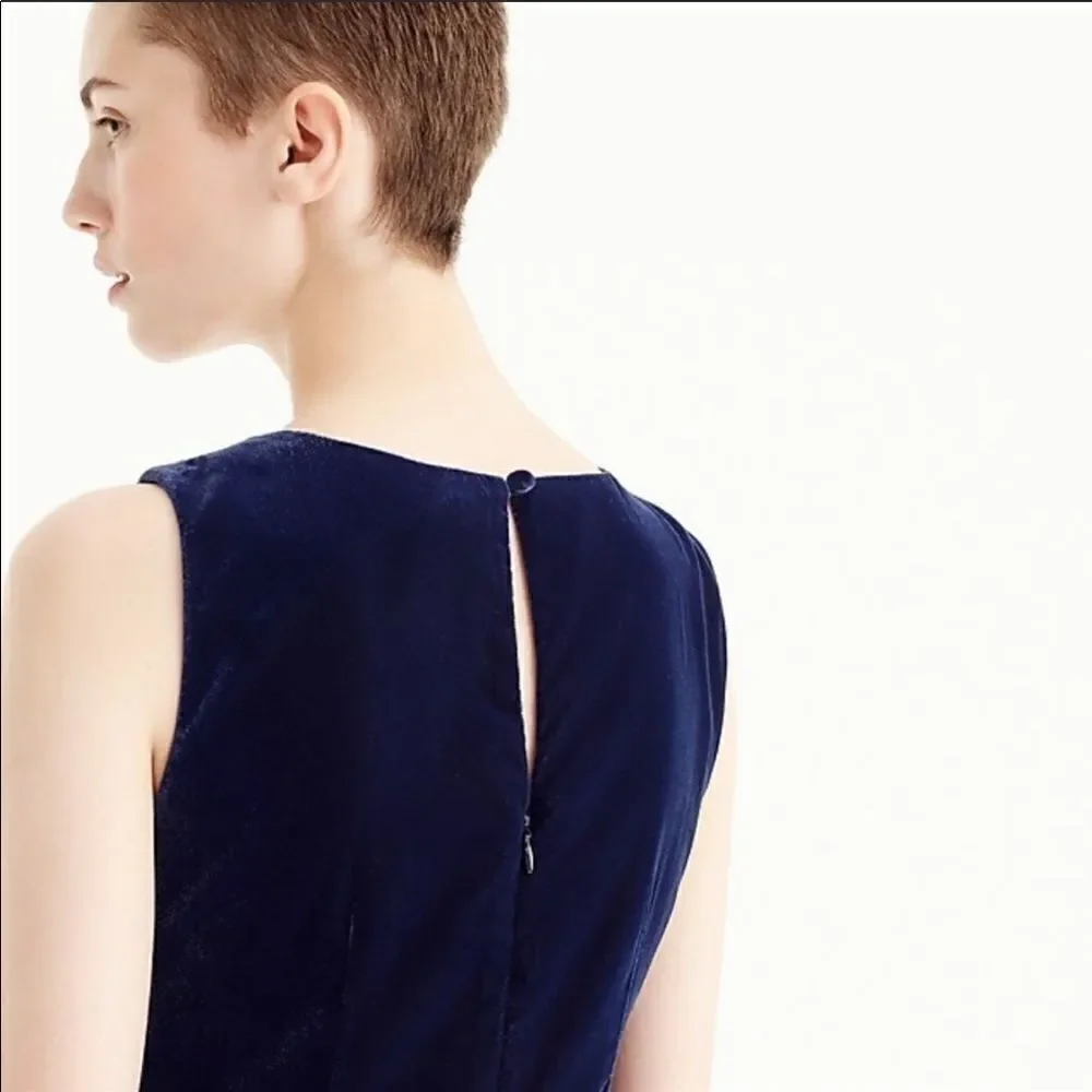 J Crew velvet ruffle hem tank dress